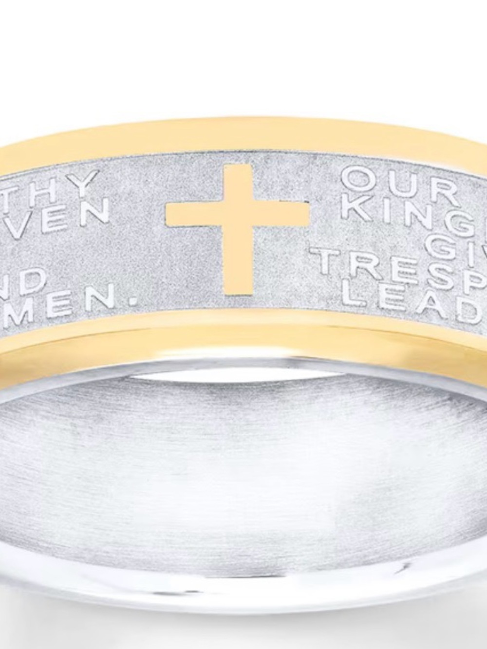 Two-Tone Men Scripture Ring - Picture 2 of 4